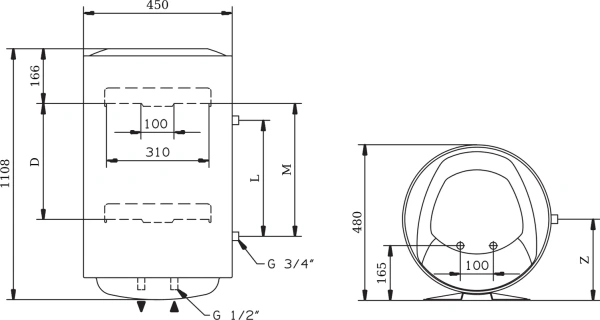 накопительный водонагреватель ariston pro1 r abs pro1 r abs 120 v