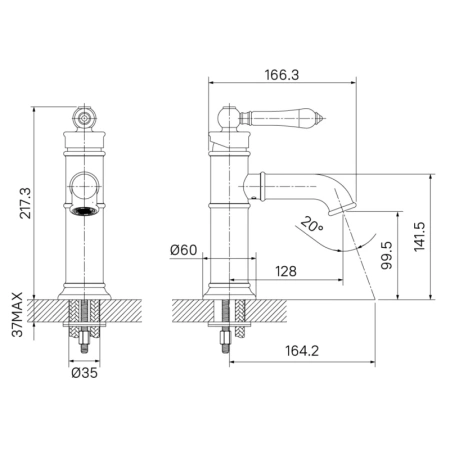 смеситель для раковины iddis oxford oxfsb00i01