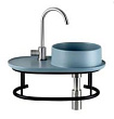 Раковина подвесная 50х30 см AeT Curvy L503T0RSV0141, чаша справа, цвет пастельно-синий матовый
