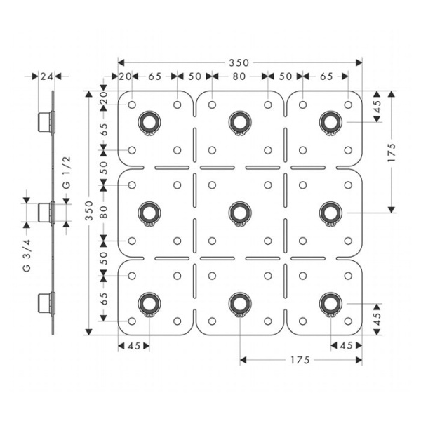 скрытая часть hansgrohe axor universal (28470180)