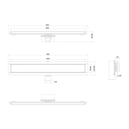 душевой лоток almaes laguna 90 lg90wh с двухсторонней решеткой белый
