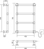 полотенцесушитель электрический vogue buckingham e 750x500/ac012 75-400w chrome с регулятором напряжения