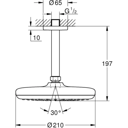 верхний душ 210 мм grohe tempesta 26414000