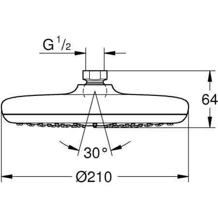 верхний душ 210 мм grohe tempesta 26410000