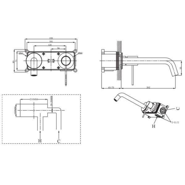 смеситель для раковины без донного клапана raiber graceful rpb-004