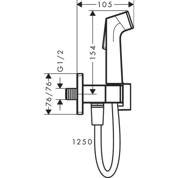 гигиенический набор hansgrohe bidette 1jet e 29231700