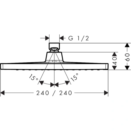 верхний душ hansgrohe crometta e 240 1jet 26726670