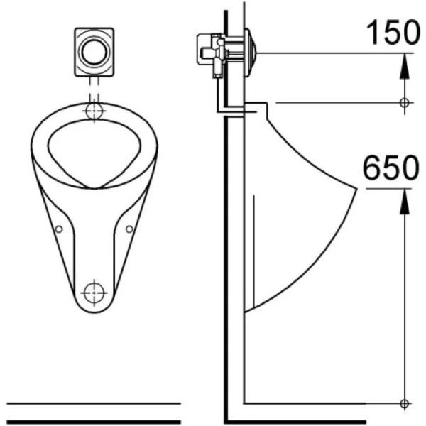 смывная клавиша для писсуара глянцевый хром grohe surf 37018000