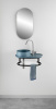 раковина подвесная 50х30 см aet curvy l503t0rdv0141, чаша слева, цвет пастельно-синий матовый