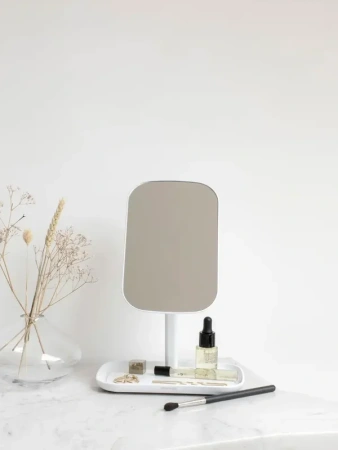 косметическое зеркало brabantia renew 280726 без подсветки, поворотное, белое