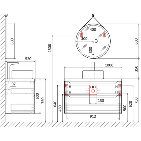 тумба белый глянец 99,5 см jorno wood wood.01.100/p/w