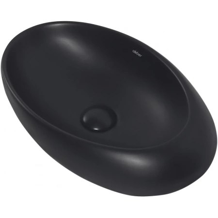 раковина 49x31 см abber bequem ac2107mb, цвет черный матовый