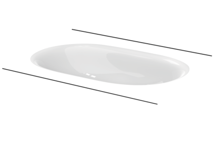 раковина bette comodo a218-000 встраиваемая, 77.4x38 см, белая