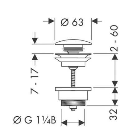 донный клапан hansgrohe 50100700