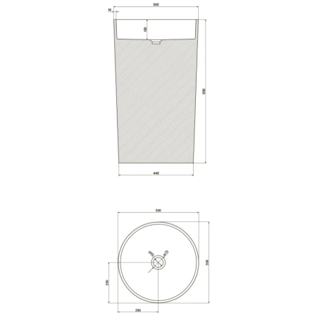 раковина напольная 50х50 см nt bagno bravo nt703