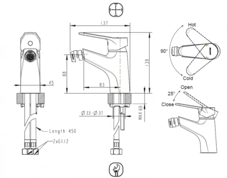 смеситель для биде bravat eco (f3111147c)