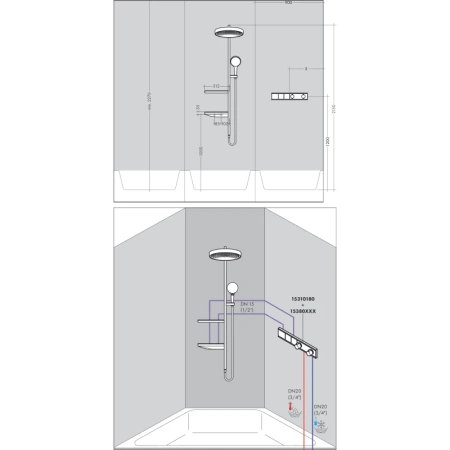 душевая стойка hansgrohe rainfinity showerpipe 360 26842000