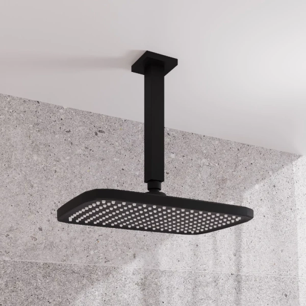 кронштейн для верхнего душа в потолок iddis optima home oph20bsi61, квадратный, черный матовый