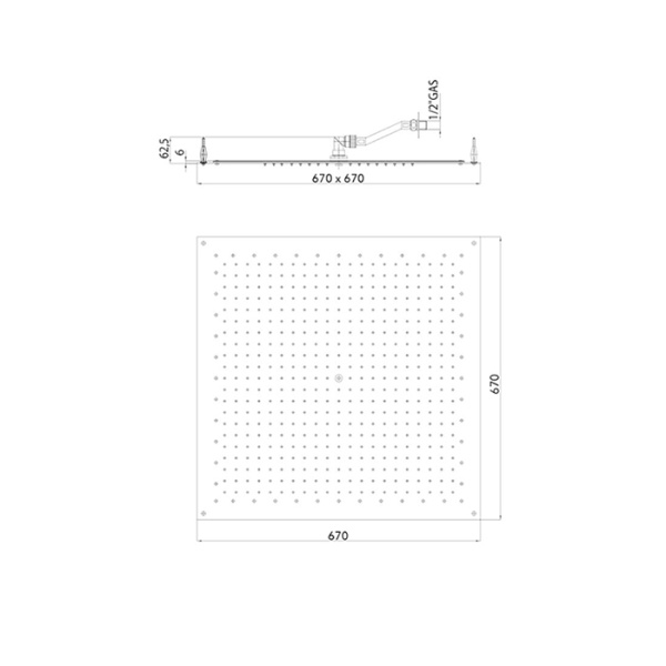 верхний душ bossini cube i01606.030 хром