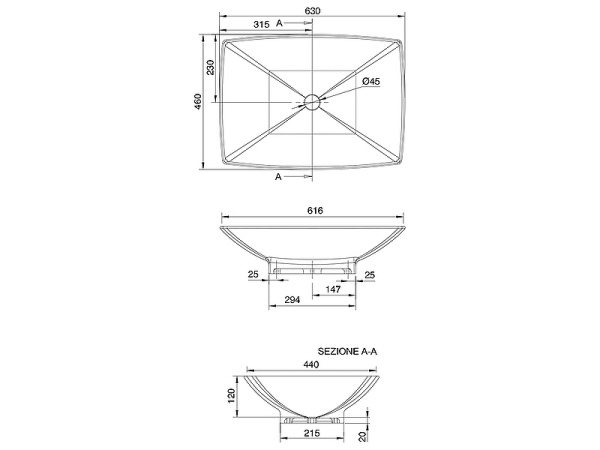 раковина scarabeo thin 8046 накладная, прямоугольная, 63x46 см, белая