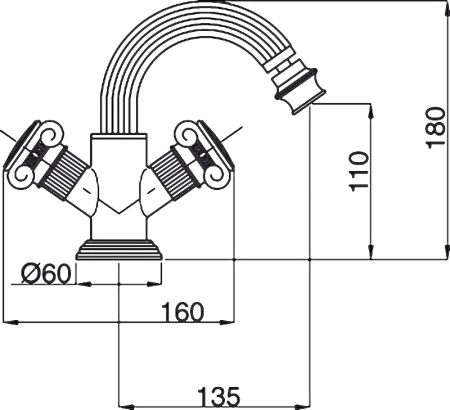 смеситель для биде cezares olimp olimp-bs2-02-sw