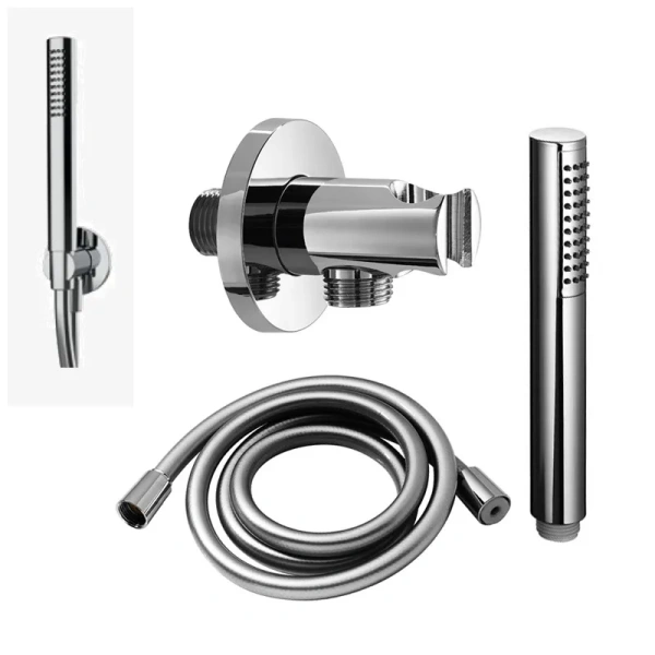 душевой комплект almar shower kit e221008.cr, верхний душ, ручной душ, шланг, шланговое подключение с держателем, хром