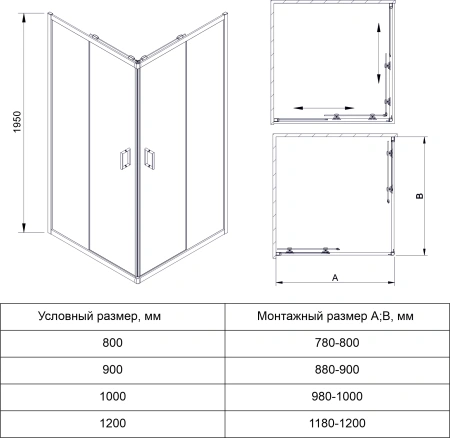 душевой уголок veconi vianno 90×195 см rv13-90-01-c5
