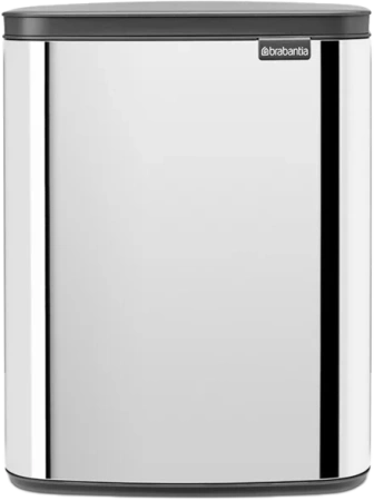 мусорное ведро brabantia bo 230400 12 л, полированная сталь
