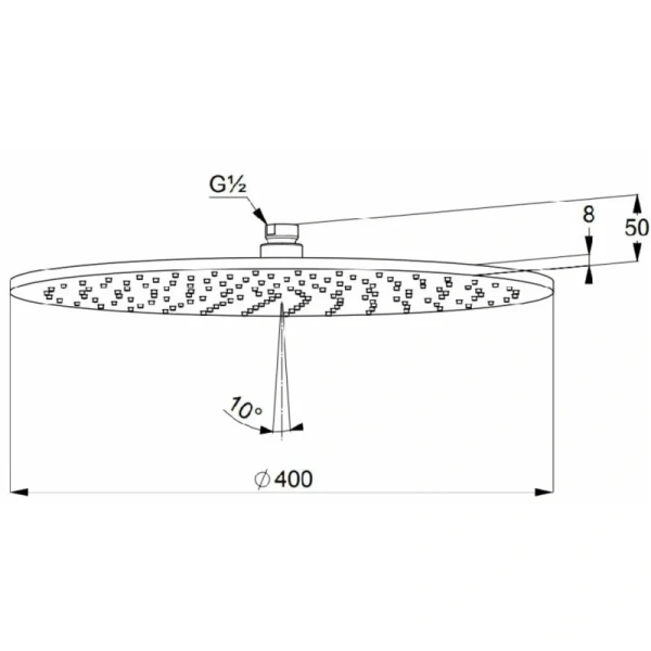 верхний душ kludi a-qa 64340n0-00 400 мм, золотой матовый