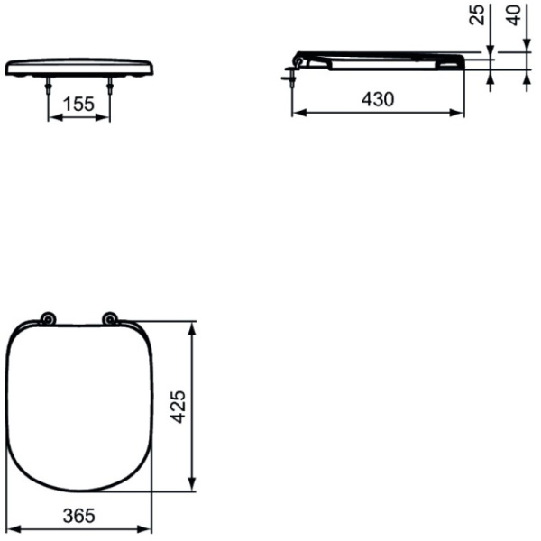 сиденье для унитаза ideal standard tempo t679301 с микролифтом, петли пластик