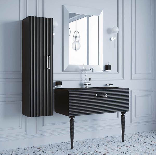 тумба под раковину boheme armadi art vallessi avangarde linea 100 842-100-bcr подвесная черная хром