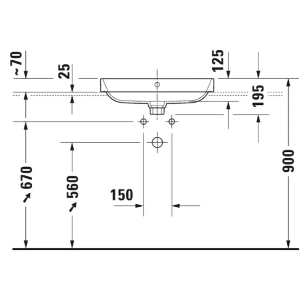 раковина в ванную накладная 60 см duravit happy d.2 plus 2360601300