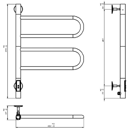 электрический полотенцесушитель vincea 44х60 vtd-1r1cge графит