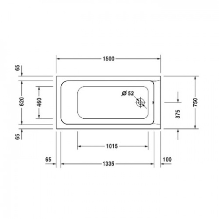 акриловая ванна duravit d-code 150x75 см 700095