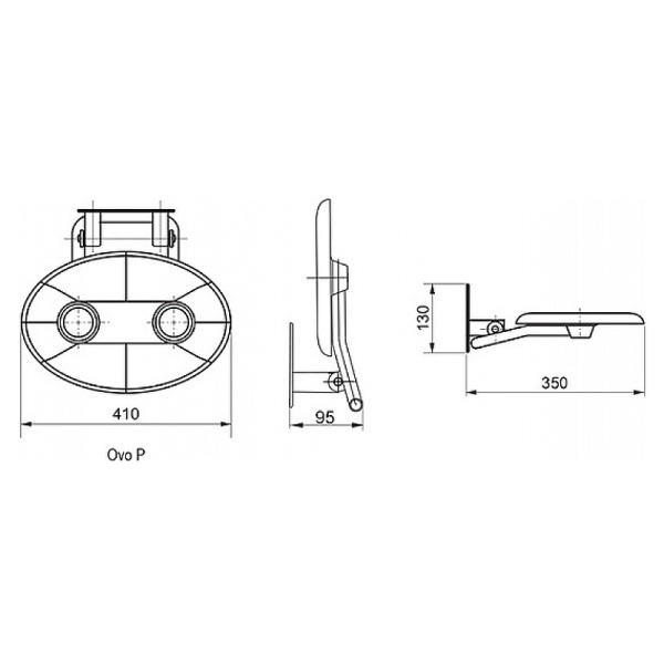 сиденье для душа ravak ovo p orange/black b8f0000044 прозрачно-оранжевое черное
