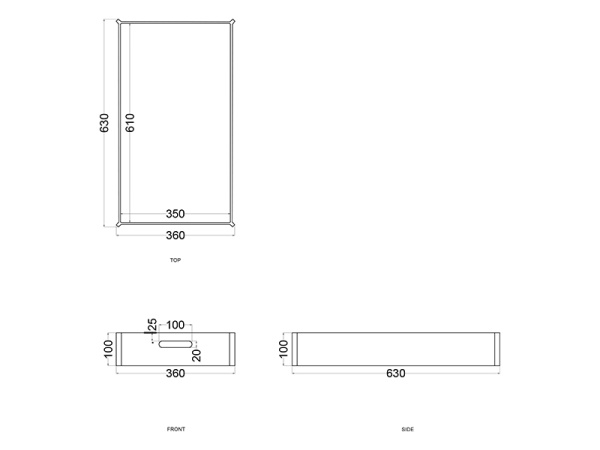 Корзина для консоли Cielo Plinio PNSC10 NE цвет Matt Black