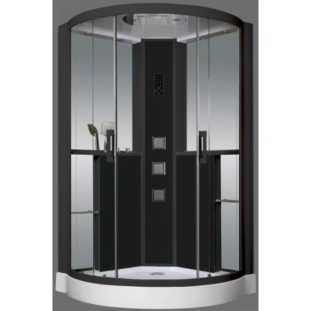 душевая кабина grossman gr-242 120x120 профиль черный стекло прозрачное