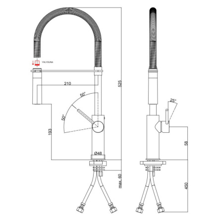 смеситель для кухни paffoni light lig179crno