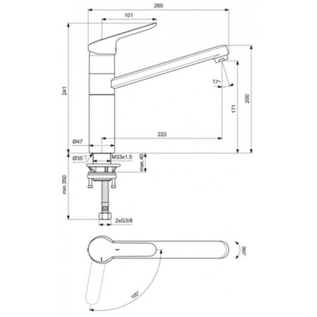 смеситель для кухни ideal standard ceraflex bc135aa