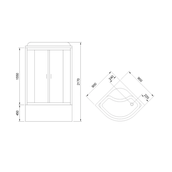 душевая кабина royal bath rb 90bk6-wt-ch