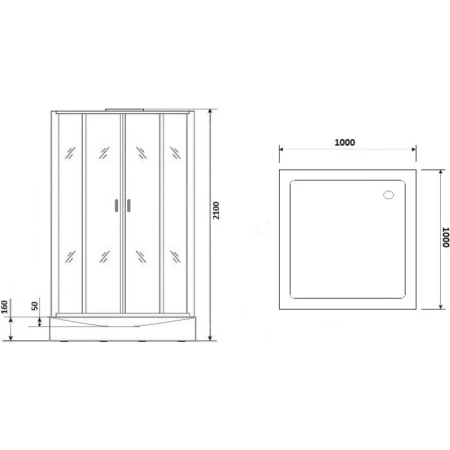 душевая кабина niagara premium 100x100 ng-6902-01gq black с гидромассажем