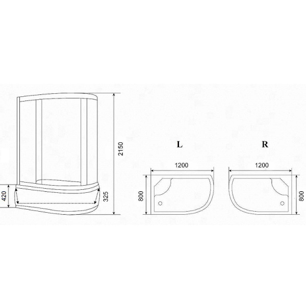 душевая кабина parly classic эконом 120x80 r ec1221r без гидромассажа