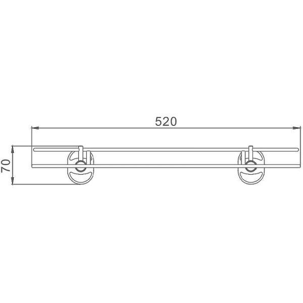 Стеклянная полка Haiba HB1907-1 цвет хром