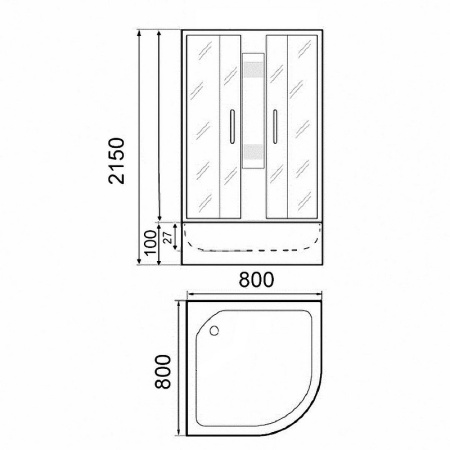 душевая кабина parly frost 80x80 f811b без гидромассажа