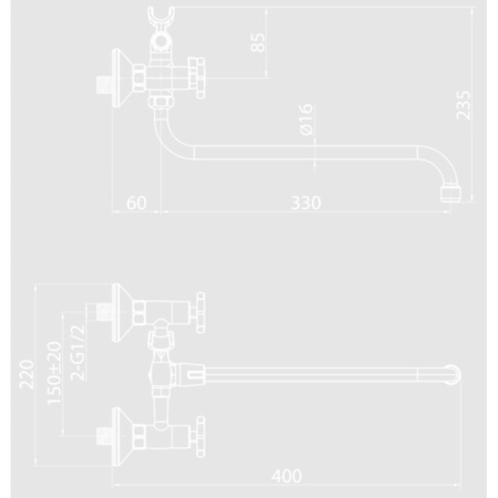 смеситель для ванны elghansa ecofly new 2722880