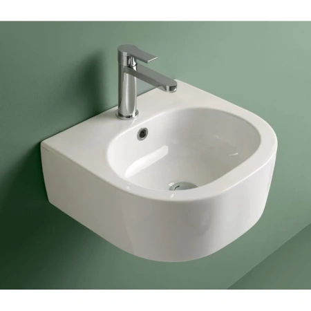 Раковина Kerasan Flo 314901 подвесная, 40x37 см, цвет: белый