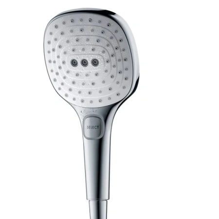 ручной душ hansgrohe raindance select 120 air 3jet ecosmart 9л/мин белый/хром 26521400