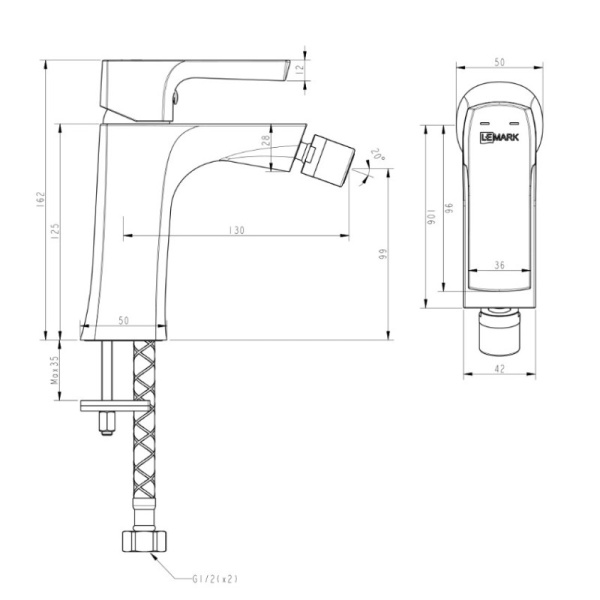 смеситель для биде lemark ursus lm7208bl черный