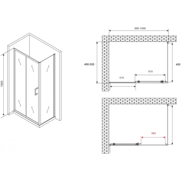 боковая стенка 50 см abber schwarzer diamant s505 прозрачное