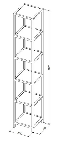стеллаж allen brau liberty 30 1.33005.bb черный браш